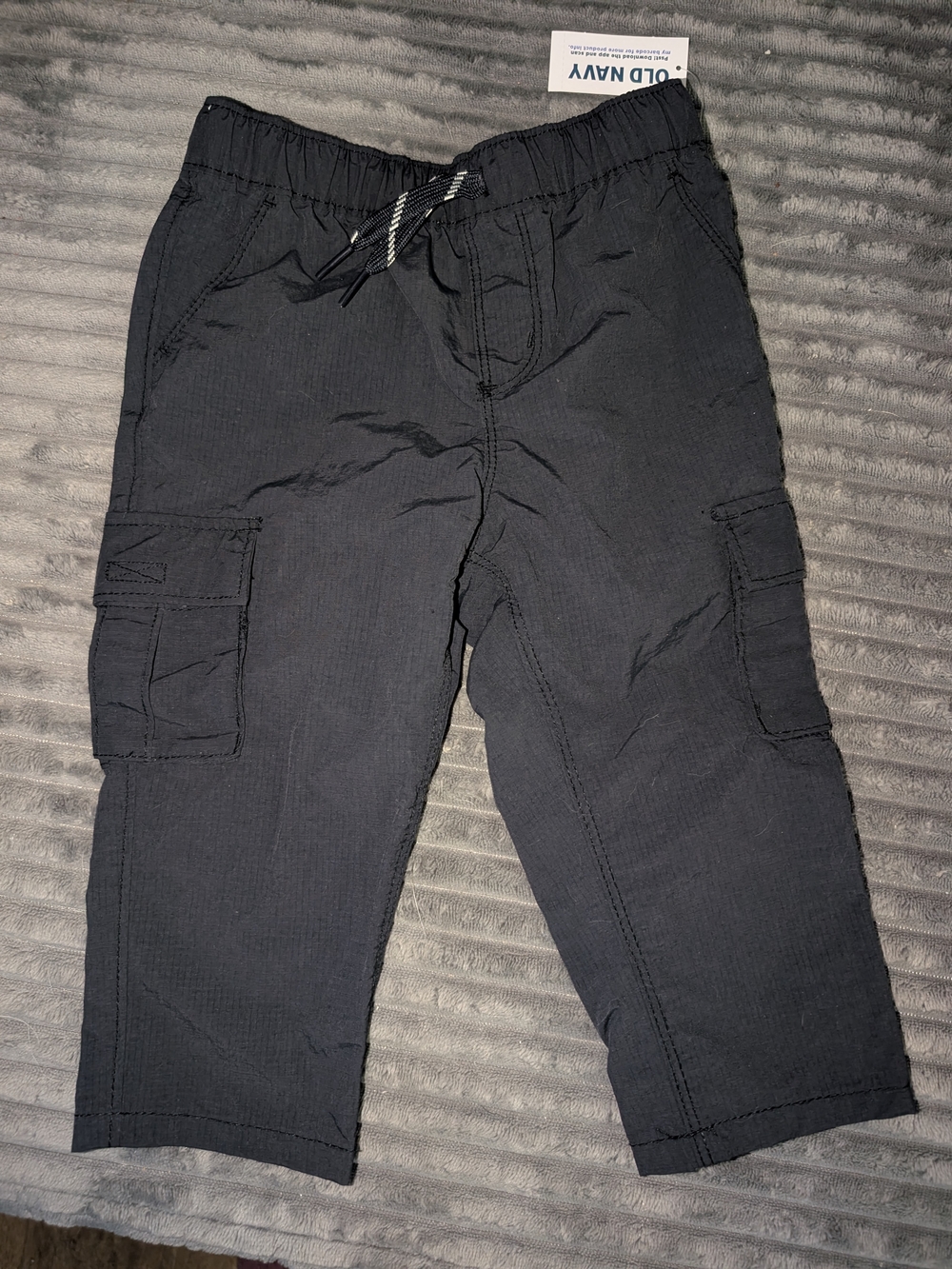 Old Navy Black Boys Cargo Pants with Drawstring 18-24 Month